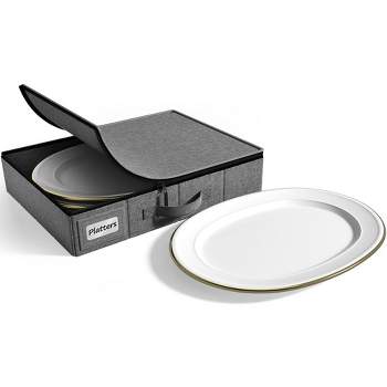 Sorbus Dinnerware Storage Case- Hard Shell, Handles & Felt Dividers - Organize & Safeguard Dinnerware, Compact & Protective Design