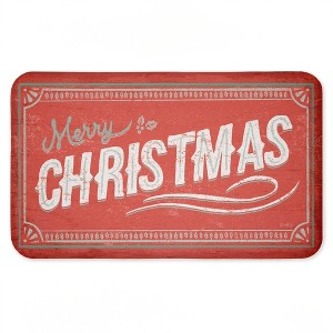 Stupell Industries Red Vintage Merry Christmas Printed Anti-Fatigue Floor Mat, design by Chad Barrett, 30"x18" - 1 of 4