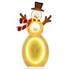 Costway 2.6 FT Lighted Snowman with 105 Built-in LED Lights Metal Stand Zip Tie Stakes - 2 of 4