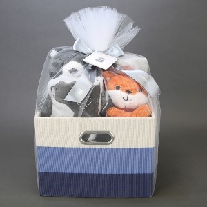 Lambs & Ivy Blue 5-Piece Baby Gift Basket for Baby Shower/Newborn Welcome Home - 1 of 4