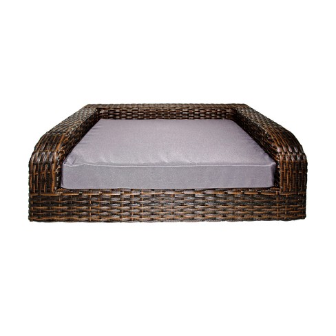 Rectangular wicker best sale dog basket