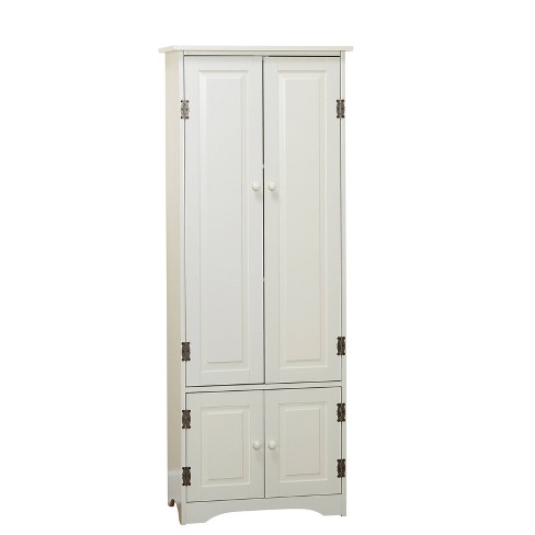 Classic White Tall and Wide Storage Cabinet with Doors, Three