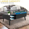 FDW Modern Minimalist Lift-Top Coffee Table with Hidden Storage and Open Shelves Perfect Center Table - 2 of 4