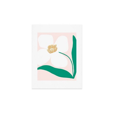 Deny Designs Maritza Lisa Single White Abstract Flower Framed Wall Art Print