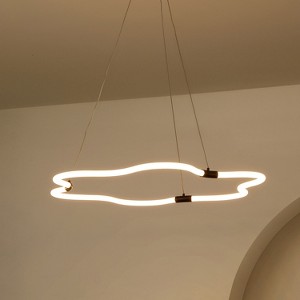 JONATHAN Y Nuvola 31.5" Contemporary Minimalist Metal/Acrylic Adjustable Dimmable Cloud Integrated LED Chandelier - 1 of 4