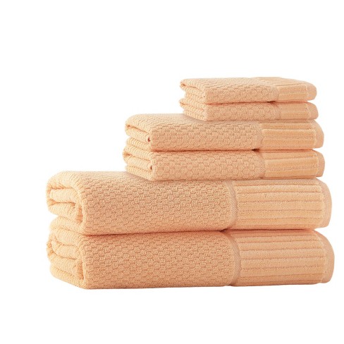 salmon bath towels