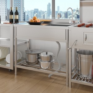 Commercial Stainless Steel Utility Sink - Heavy Duty w/Faucet & Storage for Kitchen/Garage/Workshop - 1 of 4