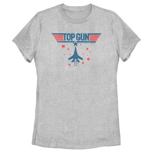 Women's Top Gun Fighter Jet and Stars Logo T-Shirt - 1 of 4