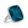 Ross-Simons 12.00 Carat London Blue Topaz and .41 ct. t.w. Diamond Ring in 14kt White Gold - 4 of 4