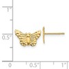 Black Bow Jewelry Kids 12mm Textured Butterfly Post Earrings in 14k Yellow Gold - 4 of 4