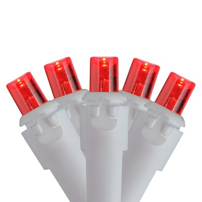 Brite Star Set of 70 Red LED Wide Angle Icicle Christmas Lights - 6ft White Wire