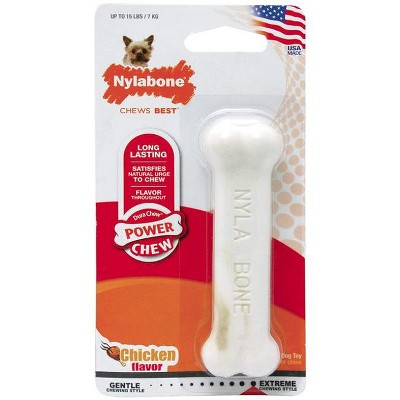 Nylabone Dura Chew Smooth Chicken Flavor White Dog Bone - Petite