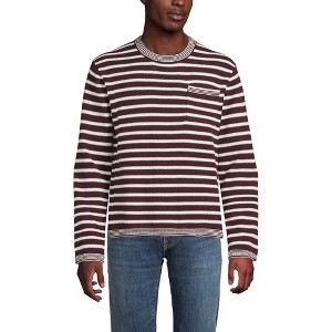 Lands' End Men's Long Sleeve Textured Cotton Crewneck Sweater - 1 of 4