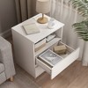 Gulches White 2 Drawer 18 in W Nightstands Set of 2 with Fast USB C Charging Station - 3 of 4