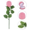 Unique Bargains Rose Shape Romantic Velvet Ring Box Jewelry Storage - 3 of 4