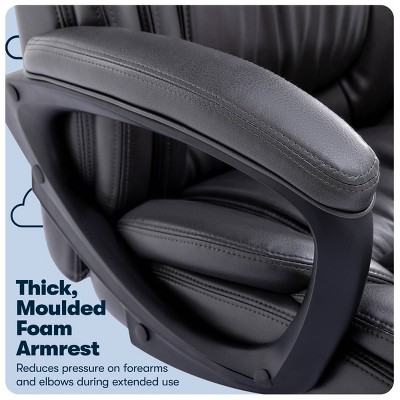Space Gray Bonded Leather Ergonomic Executive Office Chair