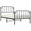 vidaXL Twin XL Metal Bed Frame with Headboard & Footboard, Sturdy Steel,  Black, No Mattress - 2 of 4