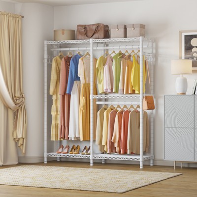 White Heavy Duty Freestanding Wire Closet Organizer
