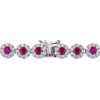 EVERLY JEWELRY | Sterling Silver Red Cubic Zirconia & Created White Sapphire Bracelet, 7-inch - 4 of 4