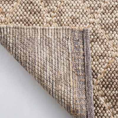 Natura Brown and Natural Handwoven Wool Square Area Rug