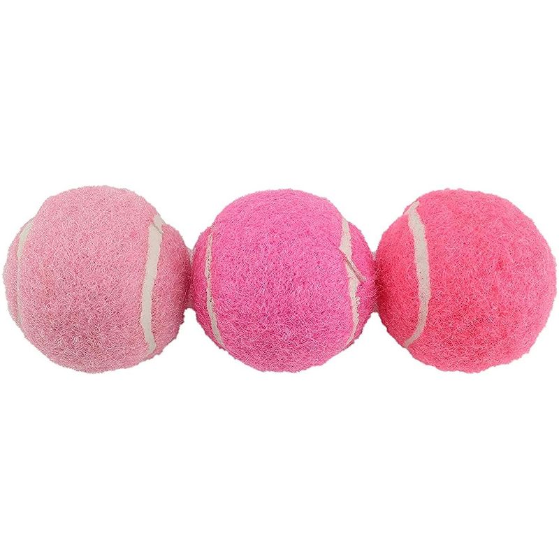 Midlee Mini 1.5" Squeaky Dog Tennis Balls- Pink- Set of 6, 3 of 7