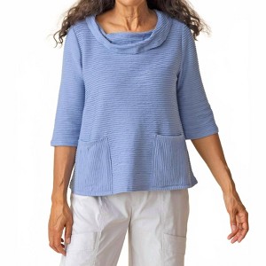Women's Ripple Effect Drape Neck Top - habitat - 1 of 3