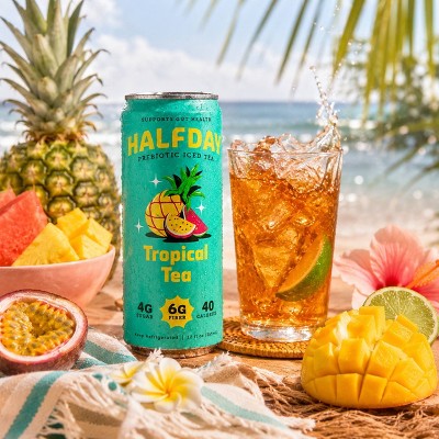 Halfday Prebiotic Iced Tea Tropical Tea - 12  fl oz Can
