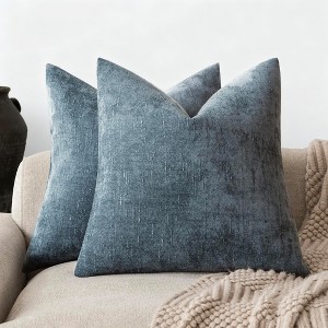 LISM Throw Pillow Covers 2-Pack Chenille Decorative Pillowcases Accent Cushion Cover for Home - 1 of 4