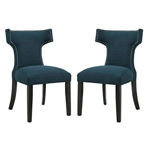 ModwayCurve Dining Side Chair Fabric Set of 2 - 1 of 4