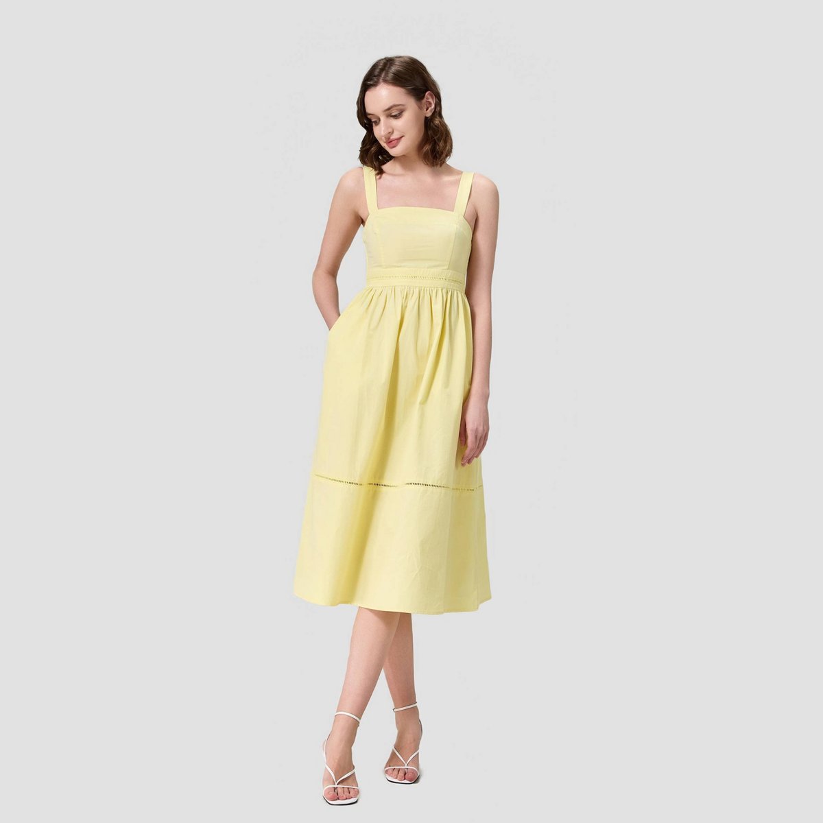 Женские платья A New Day Women's Poplin Fit and Flare Midi A-Line Dress - A New Day™ Brown Polka Dots XL — фото 3