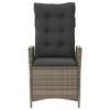 vidaXL Reclining Patio Chair with Cushions Outdoor Garden Furniture Poly Rattan - Gray Without footrest - 4 of 4