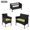 SKRAN 4pcs Patio Furniture Outdoor Wicker Rattan Conversation Set with Glass Top Coffee Table and Thick Cushions,for Patio, Garden - 3 of 4