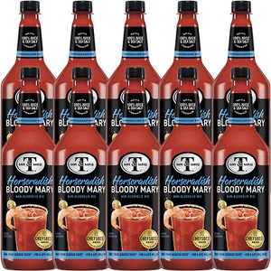 Mr & Mrs T Horseradish Bloody Mary Mix, 1L Bottle, 10 Pack – Premium Cocktail Mixer for Spicy Bloody Marys, Ready to Use - 1 of 4