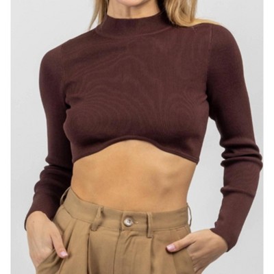 Women's UNDERBUST MOCK CROP - OLIVACEOUS