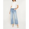 Women's Tummy Tuck High Rise Wide Raw Hem Jeans - mica denim - 3 of 4
