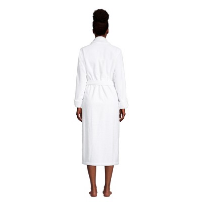 Lands' End Women's Petite Cotton Terry Long Spa Bath Robe Medium