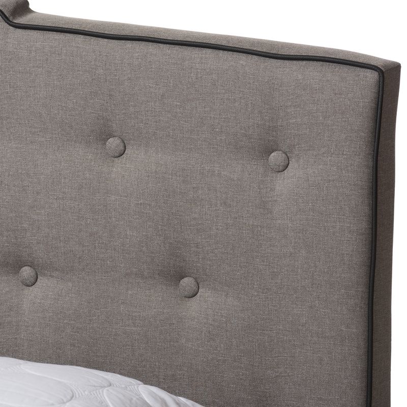 Vivienne Modern and Contemporary Fabric Upholstered Bed Light Gray - Baxton Studio, 5 of 12