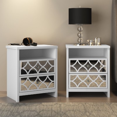 Galano Aideliz 2-drawer Bed Table Cabinet Nightstand With Storage (26.8 ...