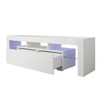 INFURNIC TV Stands and Consoles Modern Entertainment Console with Illumination Features and Storage Drawers for Living Room, White, 67.32"*16.93"*6.3" - 2 of 4
