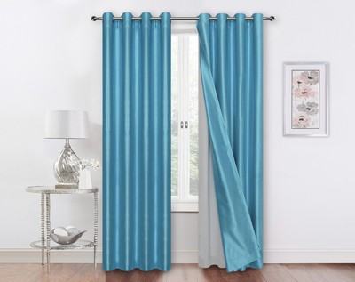 GoodGram Kate Aurora Living 2 Pack Double Layered 100% Blackout And Sheer Window Curtains