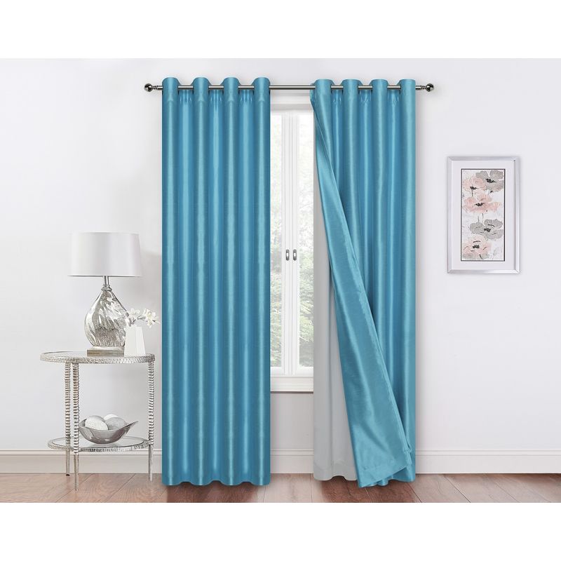 GoodGram Kate Aurora Living 2 Pack Double Layered 100% Blackout And Sheer Window Curtains, 1 of 2