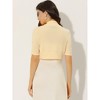 INSPIRE CHIC Women's Cropped Open Front Ruched Short Sleeve Bolero Shrugs - image 3 of 4