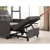 Racxily 3 in 1 Convertible Sleeper Chair Bed, Futon Chair, Lounge Beds with USB Ports, Pull Out Armchair w/ Adjustable Backrest, Dark Gray - 4 of 4