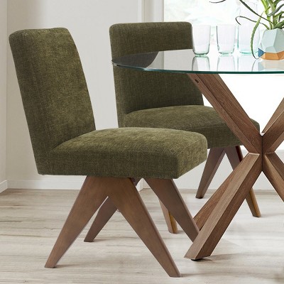 Morgan Upholstered Dining Chairs with Solid Wood Legs (Set of 2) -The Pop Home
