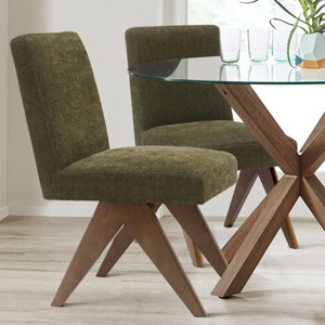 Morgan Upholstered Dining Chairs with Solid Wood Legs (Set of 2) -The Pop Home - 1 of 4