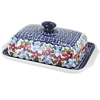 Blue Rose Polish Pottery M080 Manufaktura Large Butter Dish