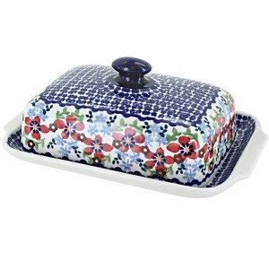 Blue Rose Polish Pottery M080 Manufaktura Large Butter Dish - 1 of 1