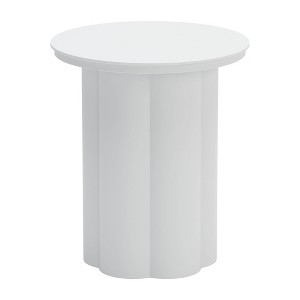 HomeRoots 19" White Aluminum Round Pedestal End Table - 1 of 4