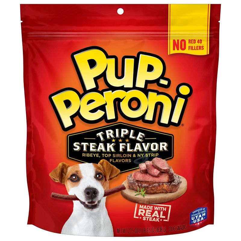 Pup-Peroni Soft and Chewy Beef Core Snack Triple Steak Dog Treat - 22.5oz, 1 of 8