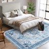 Vintage Floral Print Bedroom Living Room Rugs, Retro Accent Soft Non Slip Large Carpet for Nursery Dining Room - 4 of 4
